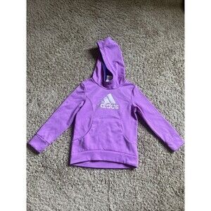Girls Adidas Purple Hoodie Logo Size 4